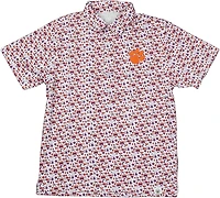 Wes & Willy Men's Clemson University Allover Tailgate Print Polo Shirt