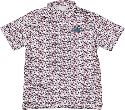 Wes & Willy Men's University of Florida Allover Tailgate Print Polo Shirt