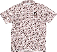 Wes & Willy Men's Florida State University Allover Tailgate Print Polo Shirt