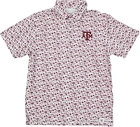 Wes & Willy Men's Texas A&M University Allover Tailgate Print Polo Shirt