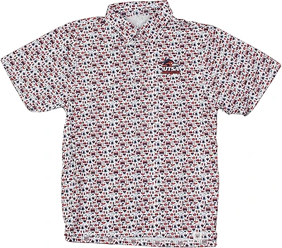 Wes & Willy Men's University of Texas at San Antonio Allover Tailgate Print Polo Shirt