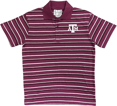 Two Feet Ahead Boys' Texas A&M University Multi-Stripe Polo Shirt