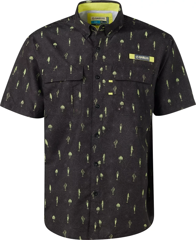 Magellan Outdoors Men’s Laguna Madre Halloween Tangled Lures Fishing Shirt