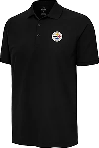 Antigua Men's Pittsburgh Steelers Legacy Pique Short Sleeve Polo Shirt