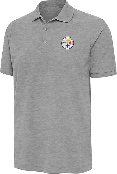 Antigua Men's Pittsburgh Steelers Legacy Pique Short Sleeve Polo Shirt