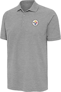 Antigua Men's Pittsburgh Steelers Legacy Pique Short Sleeve Polo Shirt