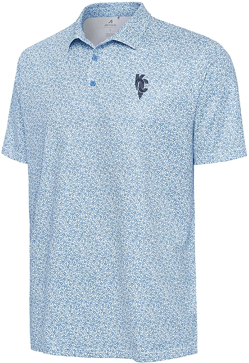 Antigua Men's Kansas City Royals Field Ditsy Polo Shirt