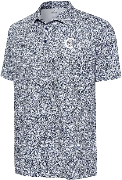 Antigua Men's Chicago Cubs Field Ditsy Polo Shirt