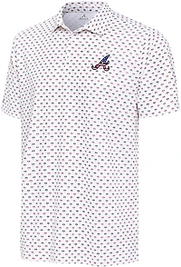 Antigua Men's Atlanta Braves Ameri-Kona Short Sleeve Polo Shirt