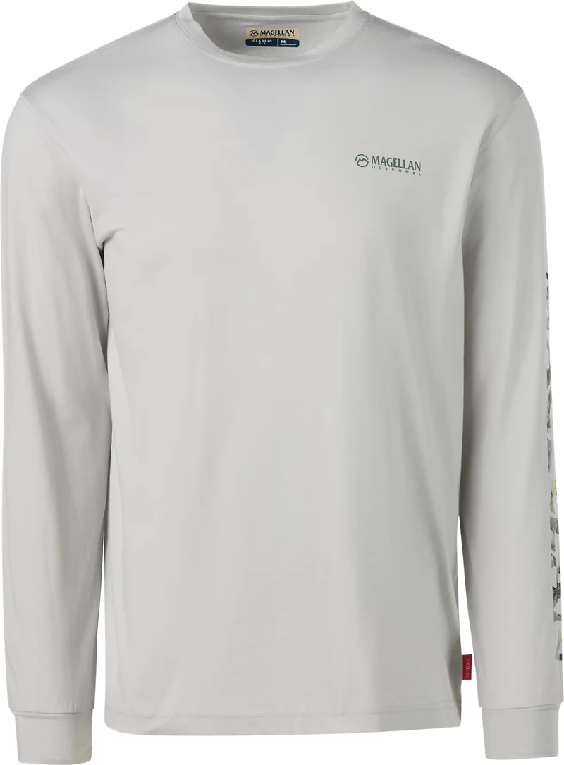 Magellan Outdoors Men's Grotto Falls Holiday Mossy Oak Break-Up Country Snowdrift 2.0 Long Sleeve T-shirt