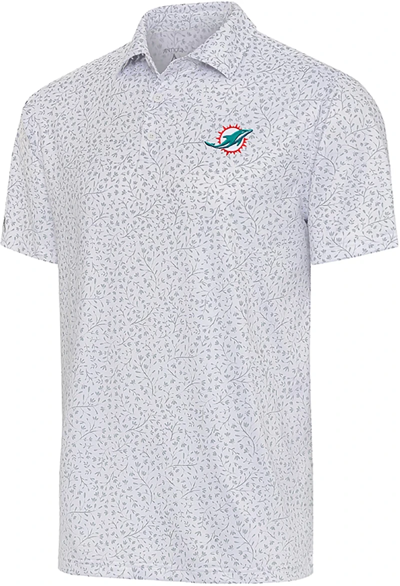 Antigua Men's Miami Dolphins Motion Short Sleeve Polo Shirt