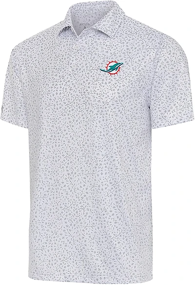 Antigua Men's Miami Dolphins Motion Short Sleeve Polo Shirt