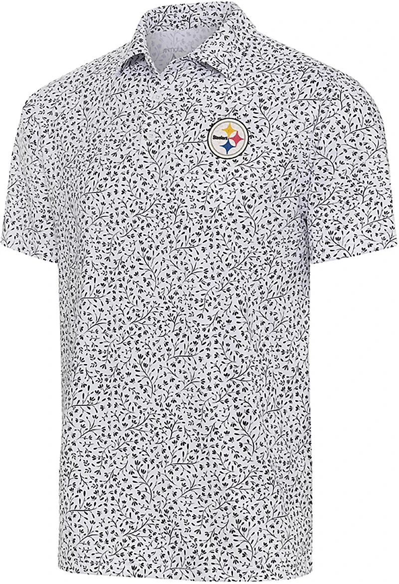 Antigua Men's Pittsburgh Steelers Motion Short Sleeve Polo Shirt