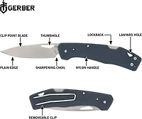Gerber LST Urban Blue Folding Knife and Carabiner Combo
