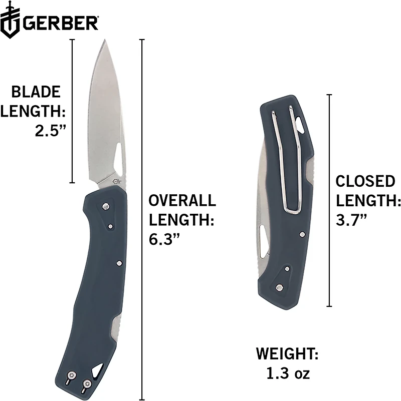 Gerber LST Urban Blue Folding Knife and Carabiner Combo
