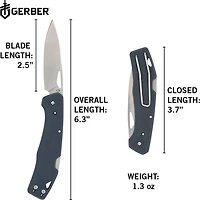 Gerber LST Urban Blue Folding Knife and Carabiner Combo