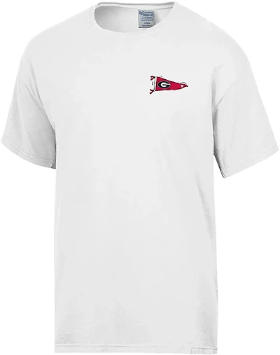 Comfort Wash Women's Georgia Bulldogs Pennant Double Sided Short Sleeve T-shirt