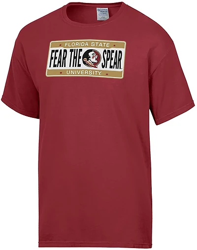 Comfort Wash Men's Florida State Seminoles License Plate Short Sleeve T-shirt