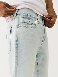 True Religion Men's Ricky Straight Big T Flap Denim Jeans