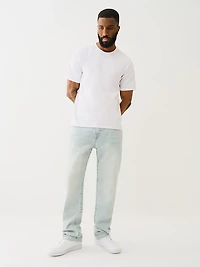 True Religion Men's Ricky Straight Big T Flap Denim Jeans