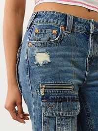 True Religion Women's Bobbi Baggy Cargo Capris