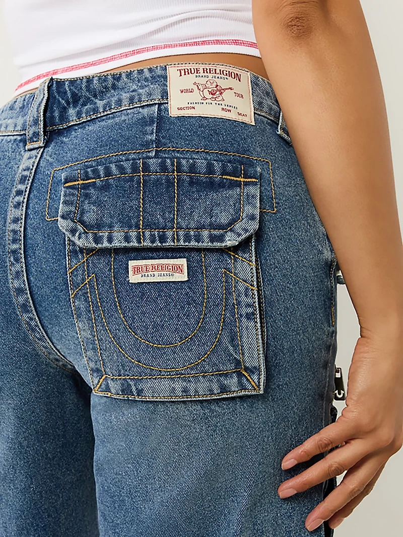 True Religion Women's Bobbi Baggy Cargo Capris