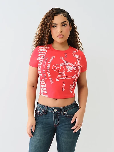 True Religion Women's Heritage Logo Baby Graphic T-shirt