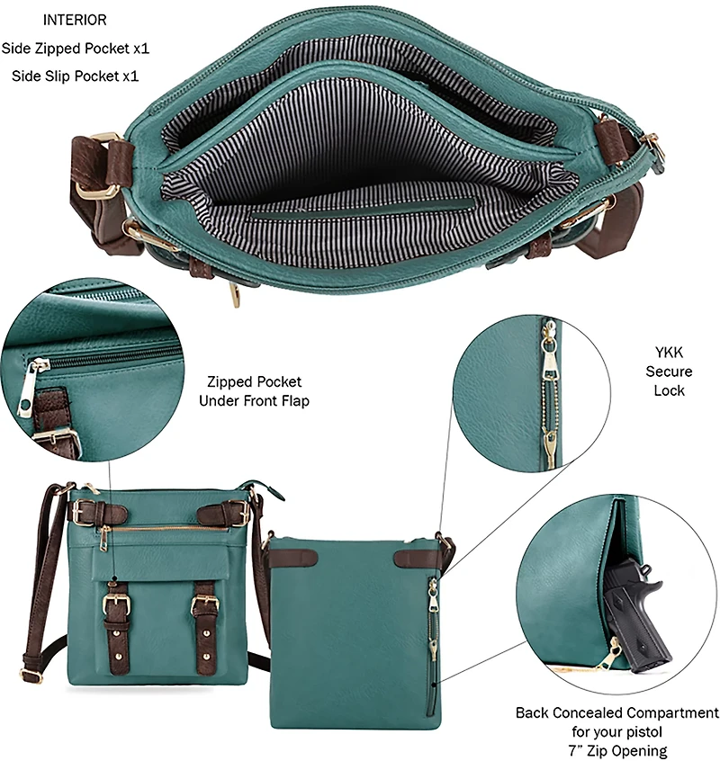 Jessie & James Hannah Concealed Carry Lock and Key Crossbody Bag