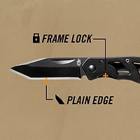 Gerber Paraframe Tanto Black Folding Knife and Shard Black Combo