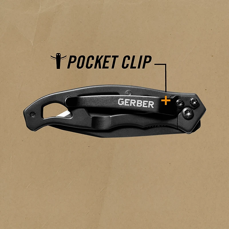 Gerber Paraframe Tanto Black Folding Knife and Shard Black Combo