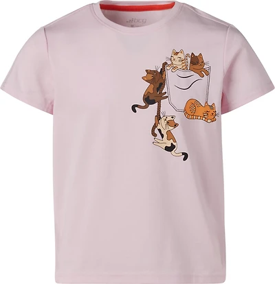 BCG Girls' Lifestyle Cotton Pocket Cats T-shirt