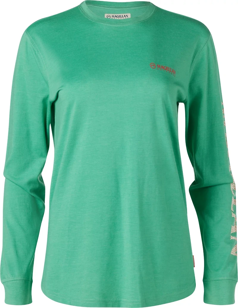 Magellan Outdoors Women's Grotto Falls Holiday Deer Scene Long Sleeve T-shirt