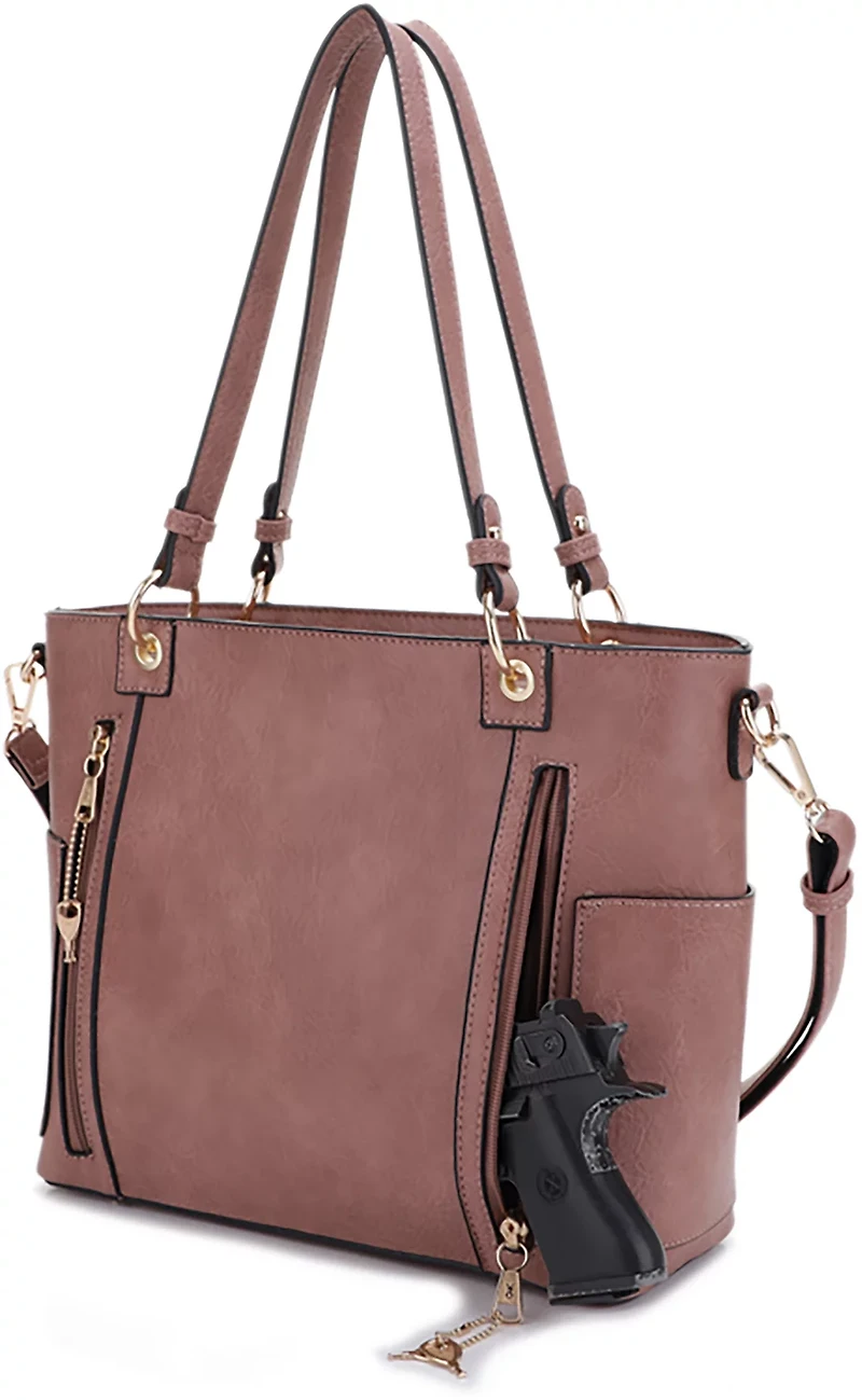 Jessie & James Austin Whipstitching Concealed Carry Lock and Key Tote Bag