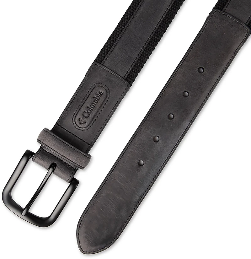 Columbia Sportswear Men's 35mm Fabric with Leather Overlay Belt