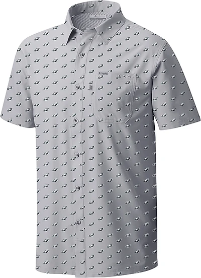 Columbia Sportswear Men's Philadelphia Eagles Super Slack Tide Micro Print Short Sleeve Shirt
