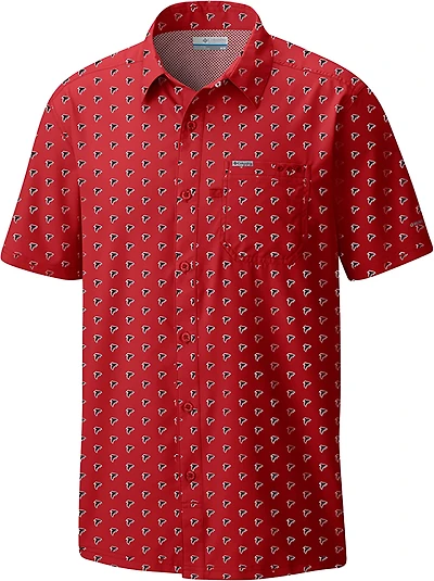 Columbia Sportswear Men's Atlanta Falcons Super Slack Tide Micro Print Short Sleeve Shirt
