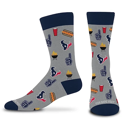 For Bare Feet Adults' Texans Tailgate Dress Trouser Socks