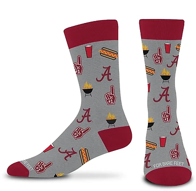 For Bare Feet Adults' Alabama Tailgate Dress Socks