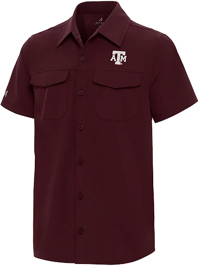 Antigua Boys' Texas A&M University Game Day Fishing Button Up Shirt