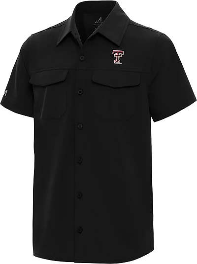 Antigua Boys' Texas Tech Red Raiders Game Day Short Sleeve Fishing Shirt