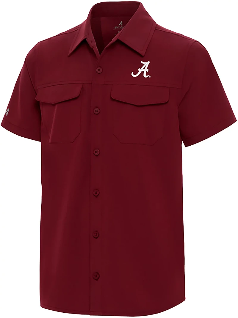 Antigua Boys' University of Alabama Game Day Fishing Button Up Shirt