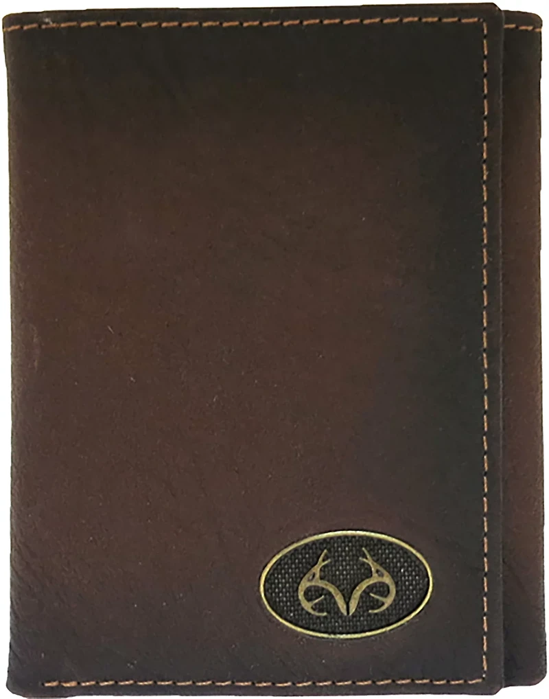 Realtree Burnished Edge Trifold Antler Wallet with ID Window