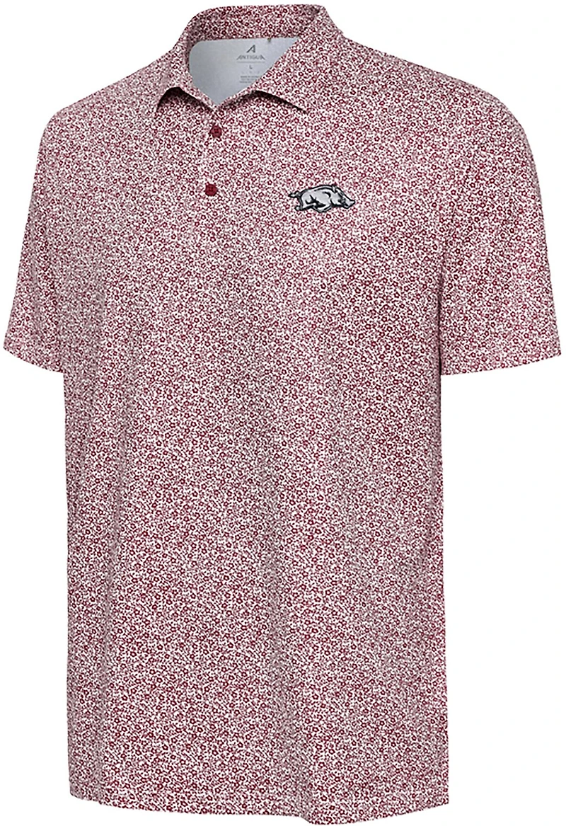 Antigua Men's Arkansas Field Ditsy Polo Shirt