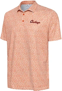Antigua Men's Oklahoma State Field Ditsy Polo Shirt