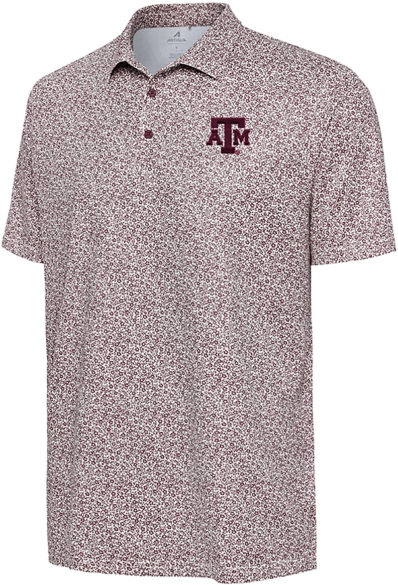 Antigua Men's Texas A&M Field Ditsy Polo Shirt