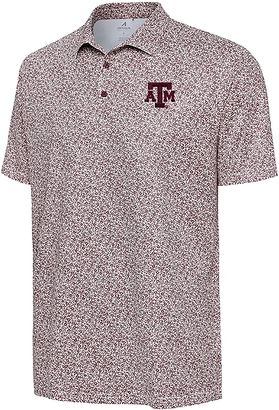 Antigua Men's Texas A&M Field Ditsy Polo Shirt