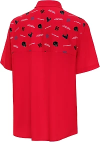 Antigua Men's Houston Texans Gameday Scatter Print Fishing Shirt
