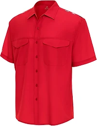 Antigua Men's Kansas City Chiefs Gameday Scatter Print Fishing Shirt