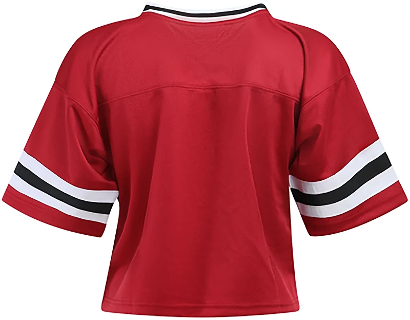 Hype and Vice Women's Oklahoma Sooners Cropped Football Jersey