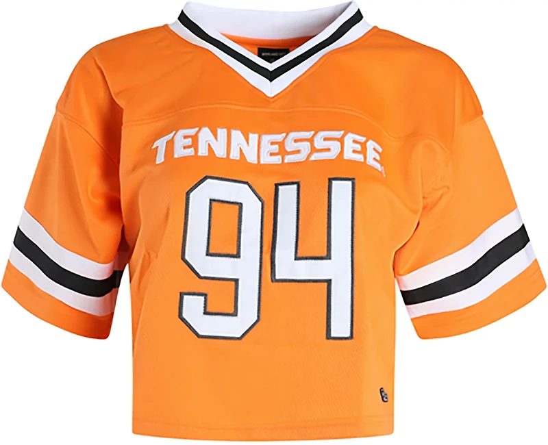 Hype and Vice Women's Tennessee Volunteers Cropped Football Jersey T-shirt